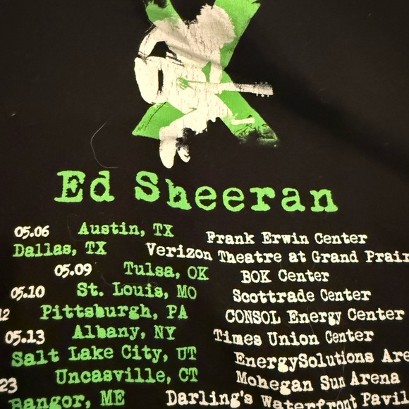 Ed Sheeran Graphic Tee. Black and Green Graphic Tee - Picture 3 of 5